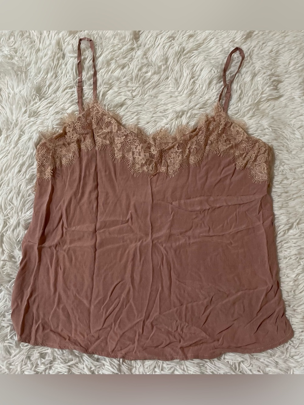 Y2K Coquette Feminine Eclectic Fairy Whimsy Boho Lace Trim Cami Tank Top Pink M